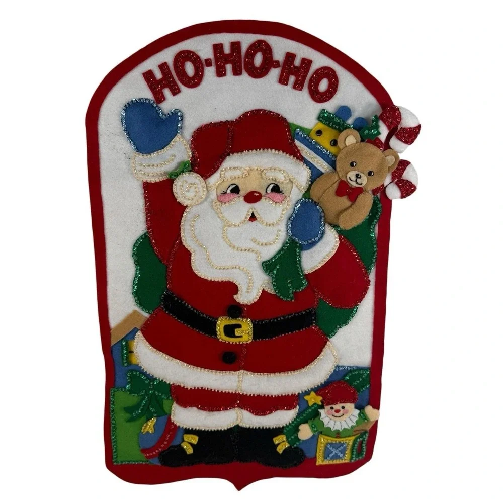 Bucilla Lovely Wall‎ Door Hanging Waving Santa Delivering Christmas Day Gifts